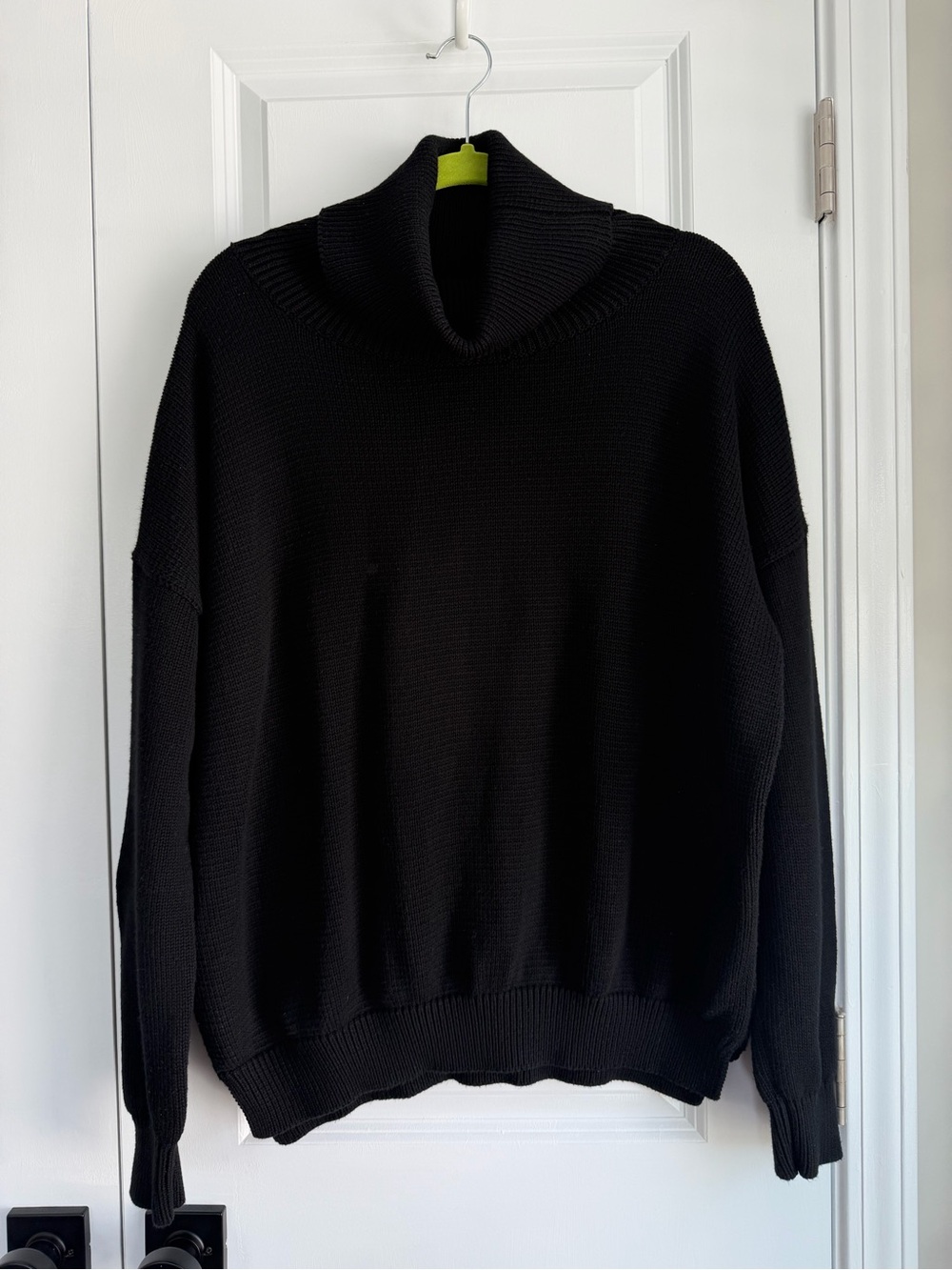 Emerson Fry Women’s Carolyn Turtleneck Sweater Black Organic Cotton Size Large